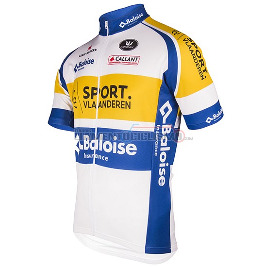 Abbigliamento Sport Vlaanderen Baloise 2016 Manica Corta E Pantaloncino Con Bretelle bianco e giallo - Clicca l'immagine per chiudere